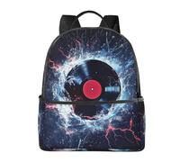 Galaxy Music Record Backpack for Women Men Water Cd Teenage School Bag Bookbag Casual Daypack for College Travel Work