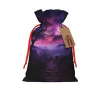 Galaxy Nature Milky Way Atmosphere Planet Print Christmas Gift Bags Paper Gift Packaging Drawstring Bag for Christmas Holiday Party