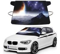 Galaxy Nature Milky Way Atmosphere Planet Printed Car Windshield Snow Cover, Waterproof Windshield Cover for Ice, Snow & Sun, Fits Most Cars & SUVs - 69x42.5''