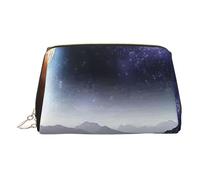 Galaxy Nature Milky Way Atmosphere Planet Small Makeup Bag Travel Cosmetic Bag Makeup Pouch PU Leather Portable Versatile Zipper Make up Bag for Women Girls