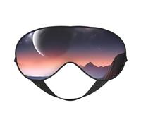 Galaxy Nature Planet Double-Sided Silk Sleep Mask, Adjustable Light Blocking Eye Mask for Travel, Men & Women, Soft Comfortable Blindfold 20x10cm