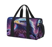 Galaxy Nebula Flower Eagles Sport Duffel Bags for Kids Girls Boys Women Men Overnight Weekender Travel Bag Tote Carry Gym Casual Duffel Bags