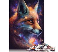 Galaxy Nebula Fox Puzzle Brain Teaser 100% Recycled Cardboard Jigsaw Puzzle for Women Men 1000pcs (75x50cm)