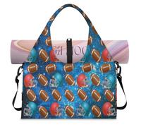 Galaxy Nebula Soccer Sport Sports Duffle Bag with Shoe Compartment Ball Soccer Weekend Overnight Bags Tote Cabin Luggage Bag for Gym Yoga Travel