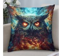 Galaxy Nighthawk Owl Art Set Of 2 Pillowcase Abstract Throw Pillow Case Funky Cushion Case For Sofa Chair Housewarming Gift Bench 45X45Cm