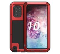 Galaxy Note 10 Plus Case,Bpowe Super Shockproof Silicone Aluminum Metal Armor Tank Heavy Duty Sturdy Protector Cover Hard Case for Samsung Galaxy Note 10 Plus/Galaxy Note 10+ 5G 6.8" 2019 (Red)