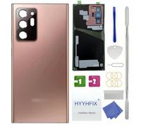 Galaxy Note 20 Ultra Back Glass Replacement for Samsung Galaxy Note 20 Ultra SM-N985U N986U 6.9 inches Rear Back Cover Glass Waterproof and Camera Lens+Professional Repair Tool Kit (Mystic Bronze)