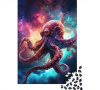 Galaxy Octopus 1000 Pieces Puzzles Wooden Puzzle for Teenager Funny Jigsaw Puzzles 1000pcs (75x50cm)