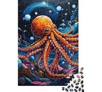 Galaxy Octopus 1000 Pieces Puzzles Wooden Puzzle for Teenager Funny Jigsaw Puzzles 1000pcs (75x50cm)