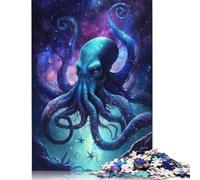 Galaxy Octopus Puzzle 100% Recycled Cardboard Paper Rectangular Jigsaw Puzzle for Adult Children 1000pcs (75x50cm)