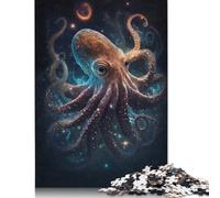 Galaxy Octopus Puzzle Customizable Pictures 100% Recycled Cardboard Jigsaw Puzzle for Kids And Adults Age 12 Years Up Unique Gift 1000pcs (75x50cm)
