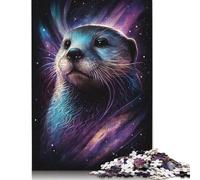 Galaxy Otter 500 Piece Wooden Jigsaw Puzzle Educational Puzzle Family Game Jigsaws for Adults Christmas And Birthday Gifts 500pcs (52x38cm)