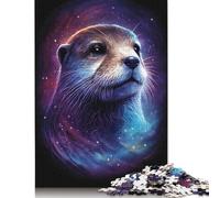 Galaxy Otter Jigsaw Puzzle 500 Piece Jigsaw Puzzles Game for Adults And Wooden Puzzles Educational Toys 500pcs (52x38cm)