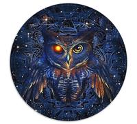 Galaxy Owl Jigsaw Puzzles for Adults 1000 Piece Round Puzzle 1000 Pieces Jigsaw Perfect for Teenagers & Home Decor (67.5x67.5cm)