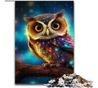 Galaxy Owl Jigsaws 1000 Pieces for Adults Wooden Jigsaw Puzzles Perfect for Family Fun, Party Games, Birthday Party Favors size : 50x75cm