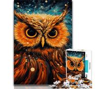 Galaxy Owl Puzzles for Adults Teens 1000 Pieces,Challenging To Complete But Fun And Humorous with Matching Poster And Trivia Sheet (75x50cm)