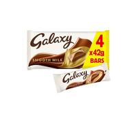 Galaxy Pack of 4 x 42g Smooth Milk Chocolate Bars Snack Bars Sharing Pack 4 x 42g