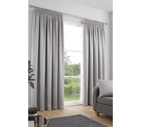 'Galaxy' Pair of Light Reducing Thermal Effect Pencil Pleat Curtains Fusion Silver 229cm width x 183cm drop