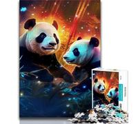 Galaxy Panda 1000 Piece Jigsaw Puzzles for Teenagers,for Educational Game Challenge Toy Unique Home Decor And Gifts 38x26cm