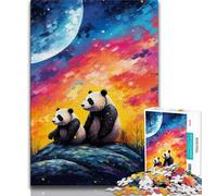 Galaxy Panda 1000 Pieces Jigsaw Puzzle for Adults& Teens,Toys Educational Games Stress Relieving Great Gifts And Toys 38x26cm