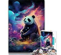 Galaxy Panda Jigsaws 1000 Pieces for Teenagers,Help The Brain Exercise Addictive Toys to Cultivate Patience Parent-child Interaction 38x26cm