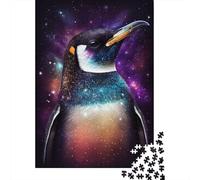 Galaxy Penguin Puzzle Stress Reliever 100% Recycled Cardboard Jigsaw Puzzle for Adult Children Unique Gift 300pcs (40x28cm)