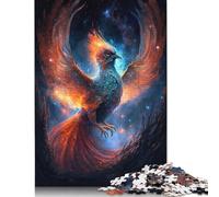 Galaxy Phoenix Bird Jigsaw Puzzles 500 Pieces for Adults Wooden Puzzles Brain Exercise Challenge Game Entertainment Gifts Teenagers Family Activity 500pcs (52x38cm)