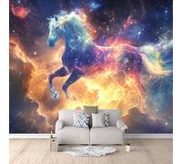 Galaxy Photo Wallpaper Fantasy Nebula Animal Horse Wallpaper Mural 3D Art Print, Non-Woven Wall Paper, Decoration Poster Picture Mural 500 × 280 cm / 196.8" × 110" for Living Room Bedroom