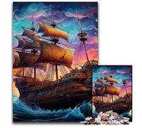 Galaxy Pirate Ship 1000 Pieces Puzzles for Adults Puzzles for Adults Brain Teaser Game, Interactive Family Game, Suitable for Ages 14+ 50x75CM/19.68x29.52inch