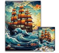 Galaxy Pirate Ship 1000Pc Adults Jigsaw Puzzle cardboard Jigsaw Brain-Challenging DIY Decorative Game, Family Interactive Toy 26X38CM/10.23x14.96inch