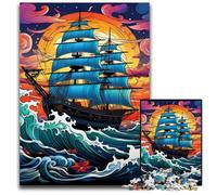 Galaxy Pirate Ship Jigsaw Puzzles 1000 Pieces for Adults Jigsaw Puzzles Perfect for Family Gatherings, Birthdays, Holidays 50x75CM/19.68x29.52inch