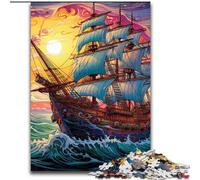 Galaxy Pirate Ship Jigsaw Puzzles for Adults, 1000 Piece Impossible Jigsaw Puzzles for Adults DIY Art Decor, 26x38cm