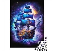 Galaxy Pirate Ship Puzzle Premium 100% Recycled Board Paper Rectangular Jigsaw Puzzle for Women Men Unique Gift 1000pcs (38x26cm)