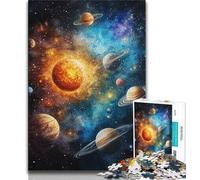Galaxy Planet 1000 Piece Jigsaw Puzzles for Adults,Stress Reliever Difficult Challenge Suitable for Desktop Decoration (38x26cm)