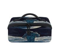 Galaxy Planet Astronauts Travel Makeup Bag Portable Waterproof Pouch Open Flat Toiletry Bags Toiletries Cosmetics Traveling Organizer for Women Men