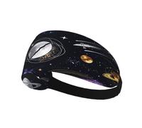 Galaxy Planet Cosmic Elastic Printed Sweat Wicking Headband For Men Women