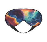 Galaxy Planet Print Lightweight Sleep Mask Breathable Light-Blocking Travel Yoga Outdoor Adventures