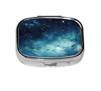 Galaxy Planet Print Pill Box, 2 Large Compartmensts to Moistureproof Portable Pill Box Organiser for Travel