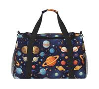Galaxy planet print Weekender Overnight Carry On Bag Gym Luggage Bag Duffel Bag for Travel Women, Black, One Size