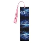 Galaxy Planet Print Wooden Bookmark Cute Bookmarks,with Tassels Bookmarks 5 Pieces Bookish Gifts