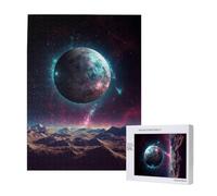 Galaxy Planet Printed Jigsaw Puzzle with Storage Box, Wooden Puzzle for Adults and Kids, 500 Pieces Family Fun Decorative Game