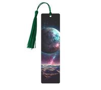 Galaxy Planet Printed Metal Bookmarks S - Dark Green Lightweight Aluminium Book Marker for Books, Journals & Gifts, Ideal Book Lovers, Holiday Decor & Crafts