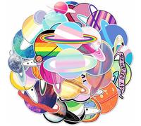 Galaxy Planet Stickers for Water Bottles,Laptop Aesthetic Vinyl Planet Colorful Stickers,for Decorating for Mug Guitar Journaling Luggage (50pcs)