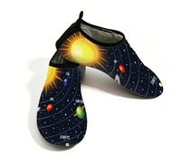 Galaxy Planet Water Shoes for Women Men, Solar System Planet Quick-Dry Swim Shoes Lightweight Barefoot Aqua Socks for Beach Surfing Sports Pool Yoga Driving Running, L