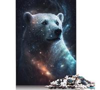 Galaxy Polar Bear 500 Piece Jigsaw Puzzle Family Fun Jigsaws for Adults And Challenging Game,stress Relief Games And Unique Gifts 500pcs (52x38cm)
