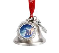 Galaxy Polar Bear Christmas Bells Cute Hanging Ornaments Bells for Door Window Decor Wing Bell