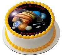 GALAXY Premium Quality Edible Large 7.5 Inch Round Icing Cake Topper - Text can be Customizable - Make your Celebrations Memorable with Our Delightful Charming Cake Toppers D2