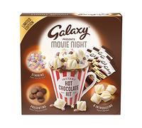 GALAXY Presents Movie Night Hot Chocolate Station Featuring Galaxy Hot Chocolate Sachet and a Selection of 3 Toppings Sugar Star Sprinkle, Galaxy Chocolate Drops, Popcorn Mallows Pack of 1, 1.0 count