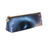 Galaxy Print Leather Pencil Pouch Stationery Organizer Cosmetic Makeup Bag, Holder for Pencils and Marker Pens Cash Coin Organizer Bags