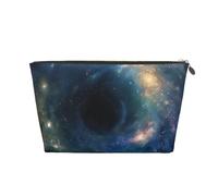 Galaxy Print Makeup Bag, Small Travel Cosmetic Bag Toiletry Bag Portable Makeup Pouch with Gold Zipper for Women Girls